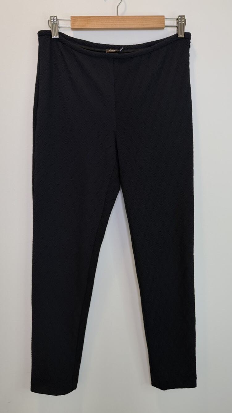 J.Mclaughlin Textured Side Zip Slim Straight Pants Career Black Women's Size 8